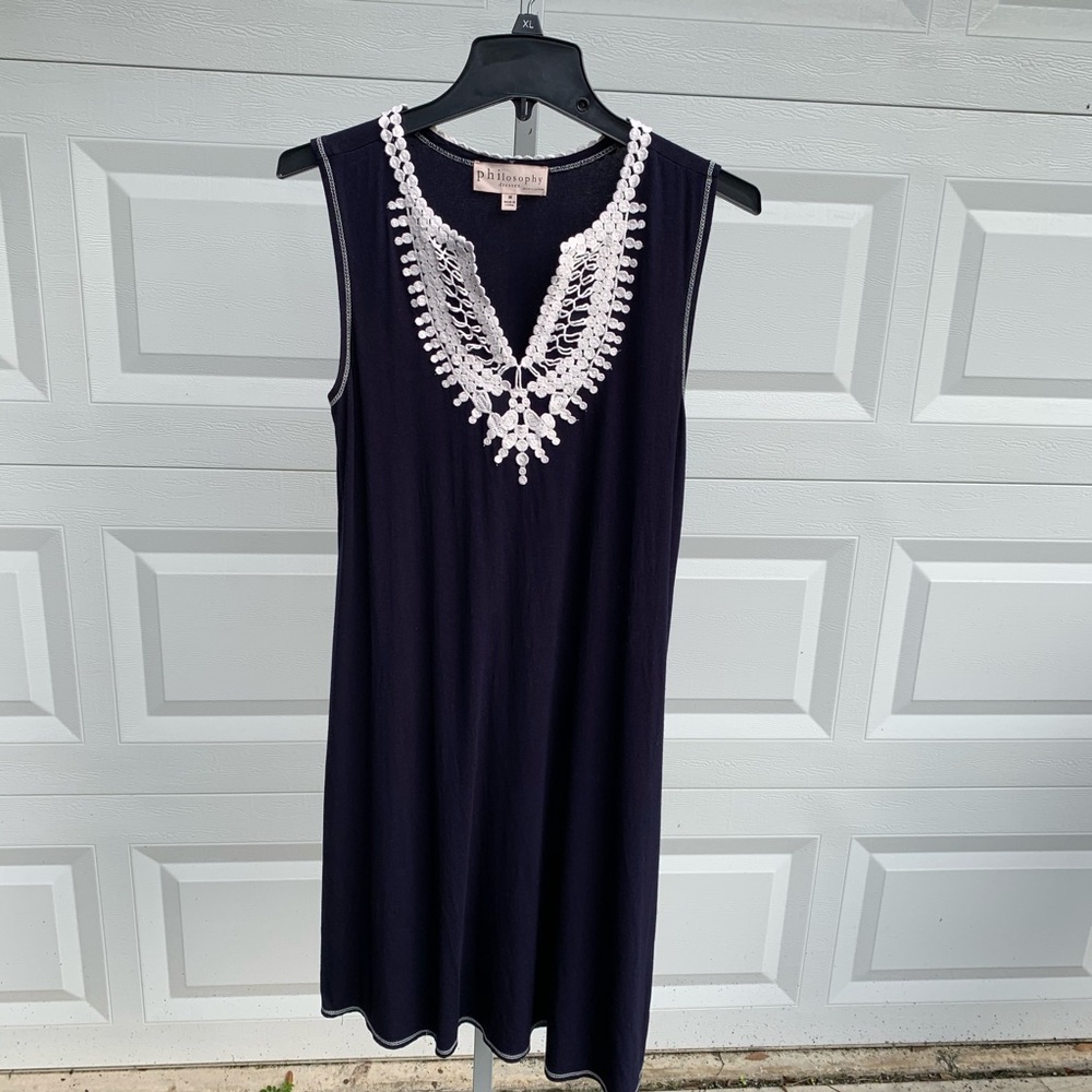 Philosophy dress with embroidered trim on front